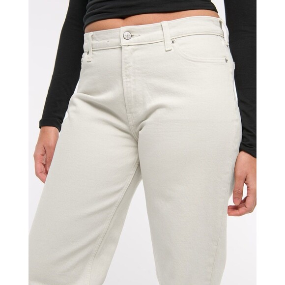 Abercrombie & Fitch Women 32 Jeans Short Curve Low Rise Baggy Stretch NEW - Picture 4 of 14